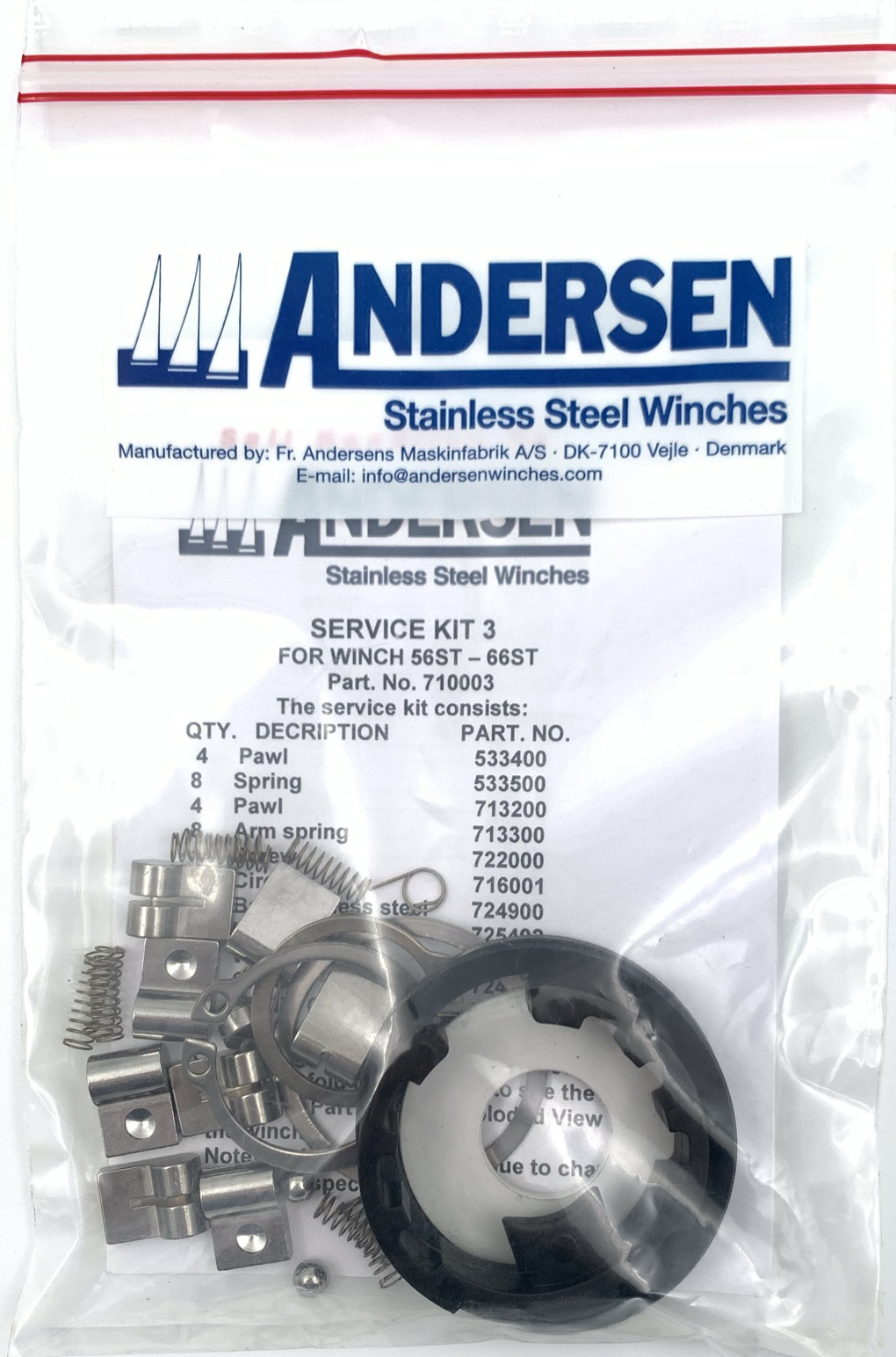 RA710003 Andersen winch service kit lier