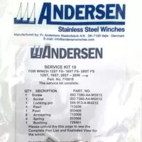 RA710018, Andersen winch service kit lier