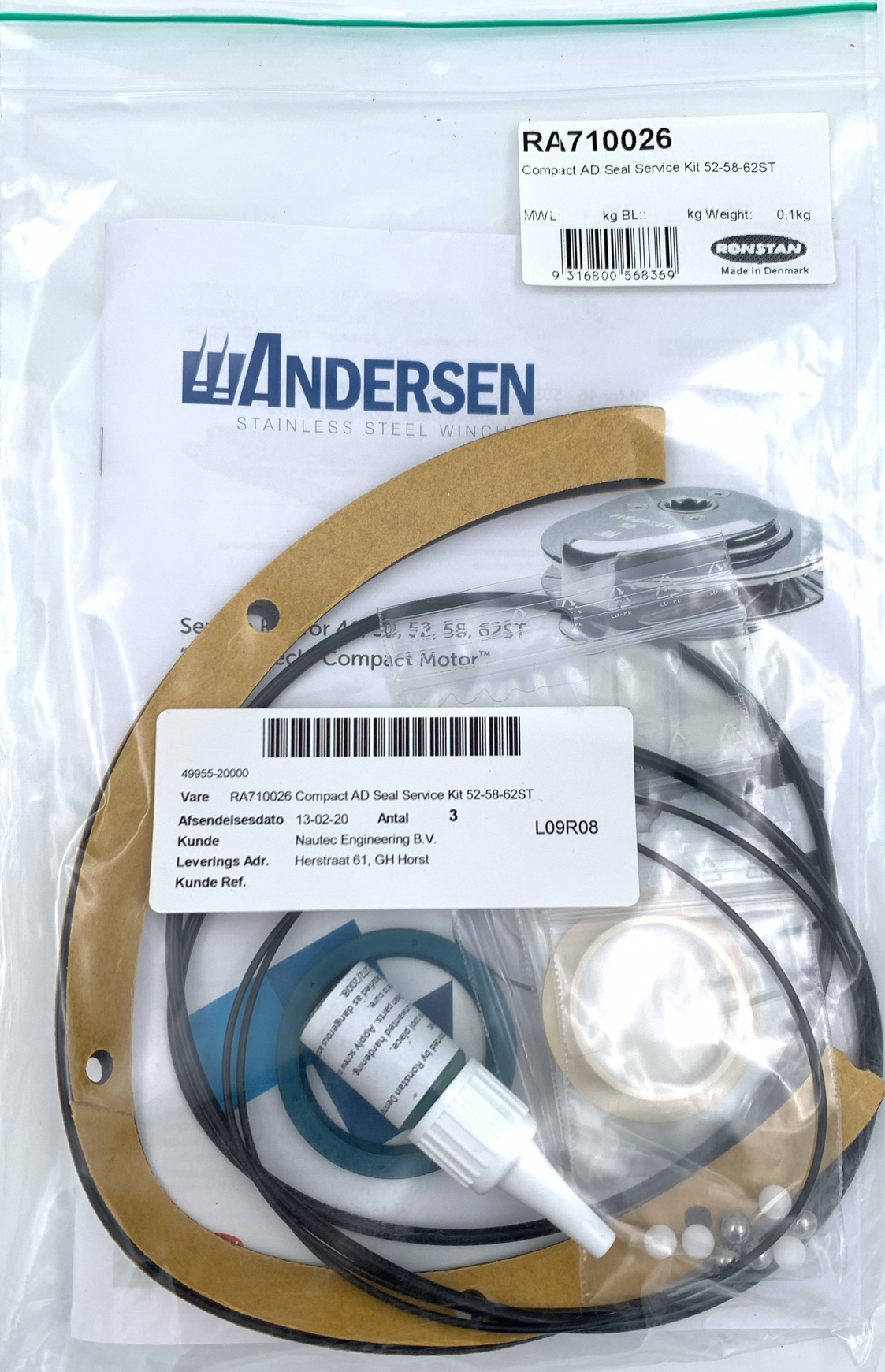 RA710026, Andersen winch service kit lier